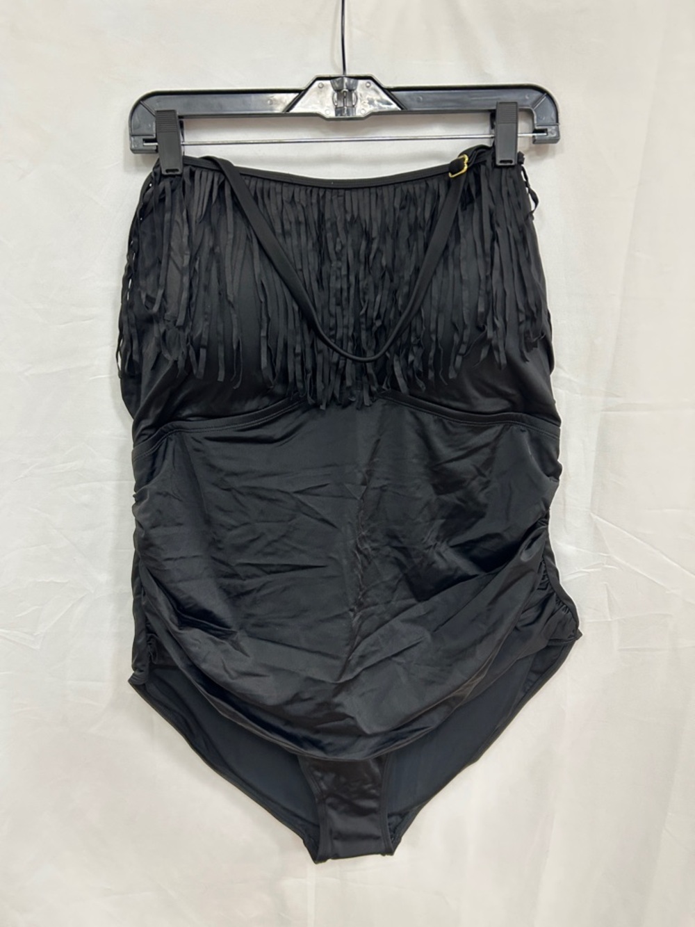 Black Fringe One-Piece Bathing Suit